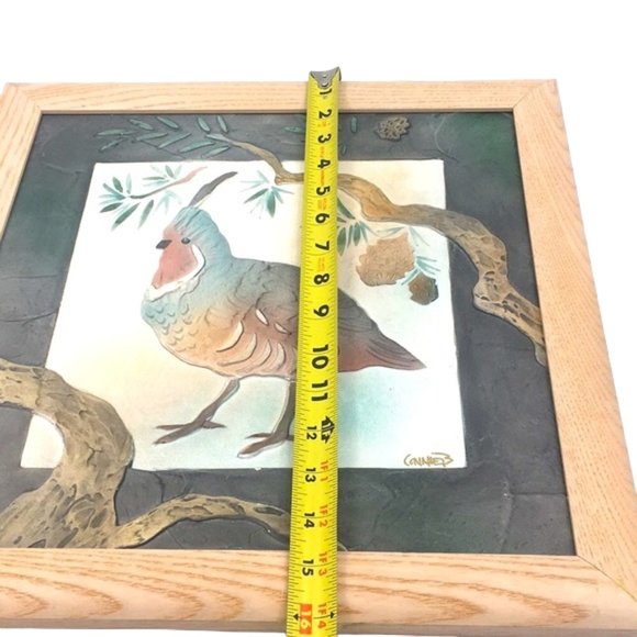 Vintage 🐦 Framed Quail Bird 3D Picture - Picture 2 of 8